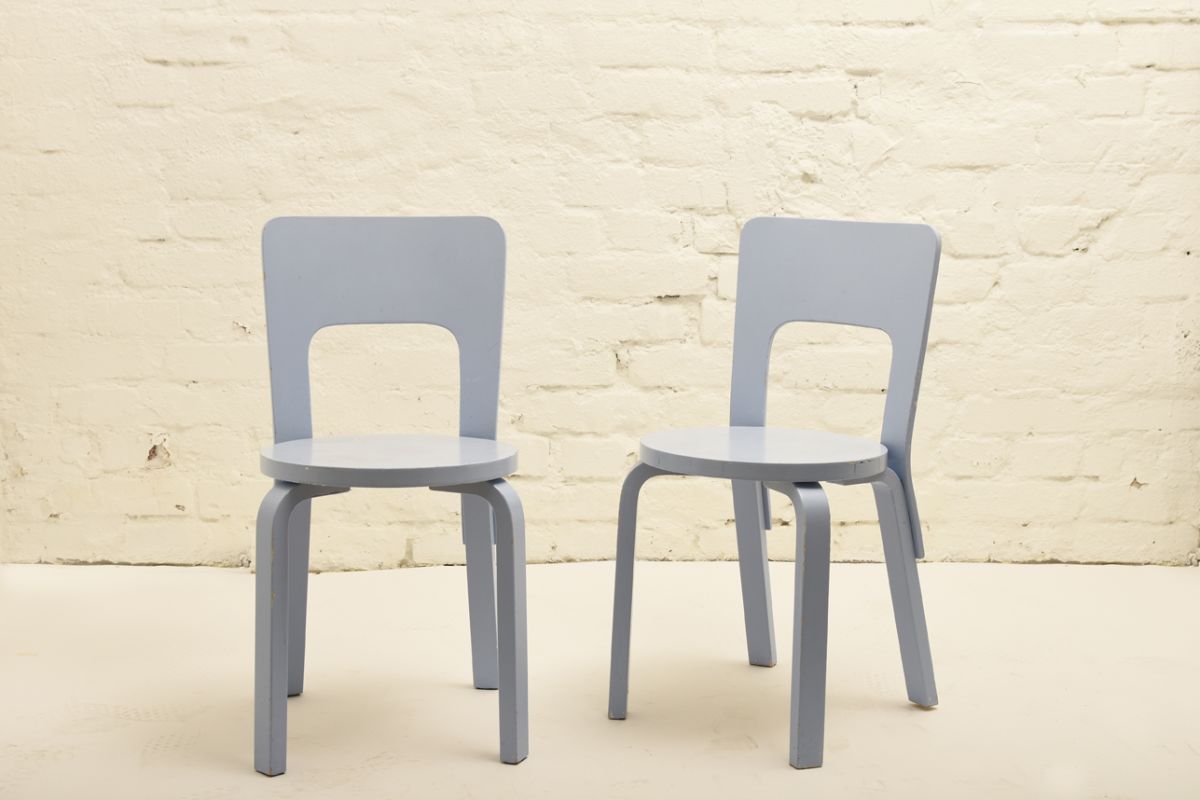 Artek - Chair 66 painted blue