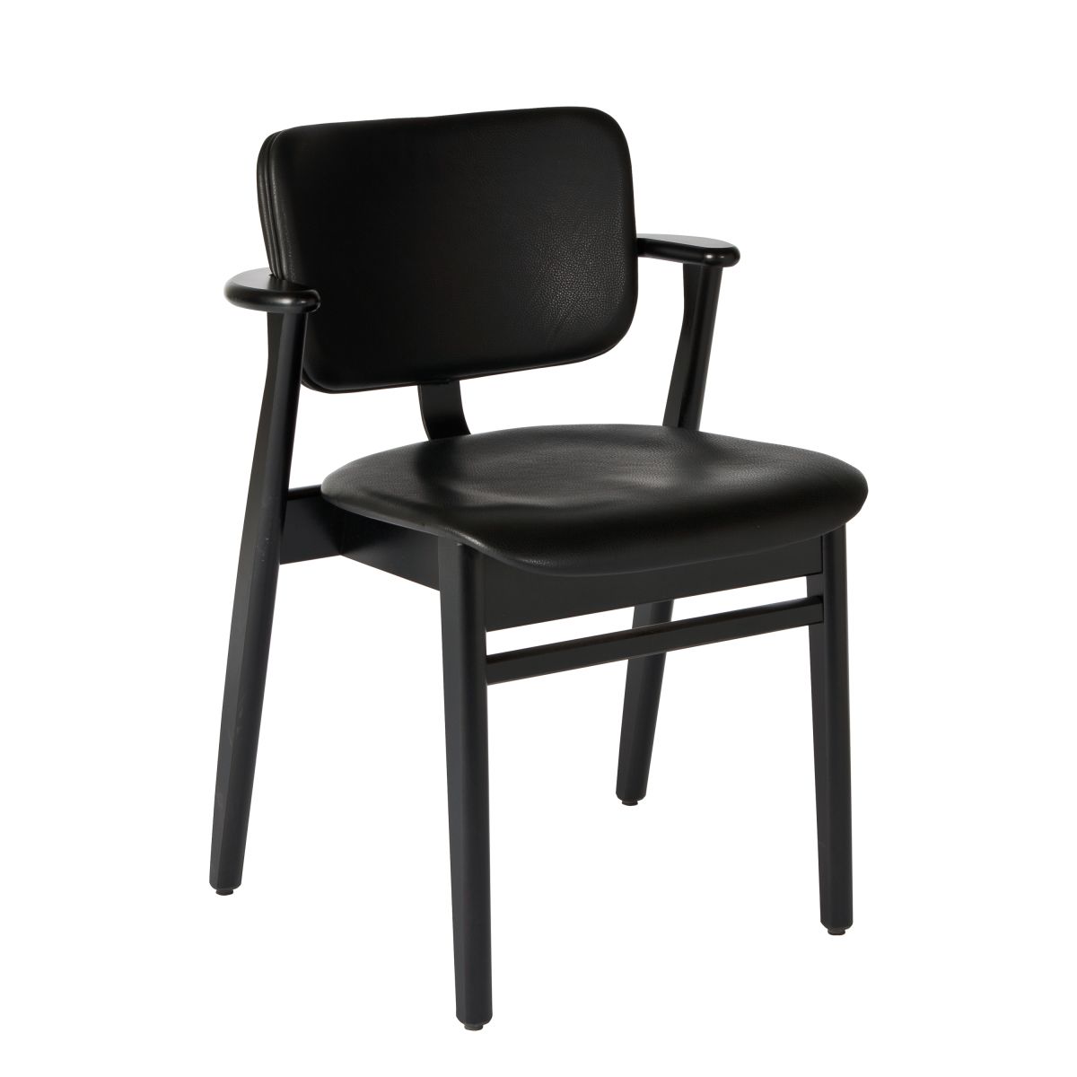 Domus Chair black lacquer leather upholstery black