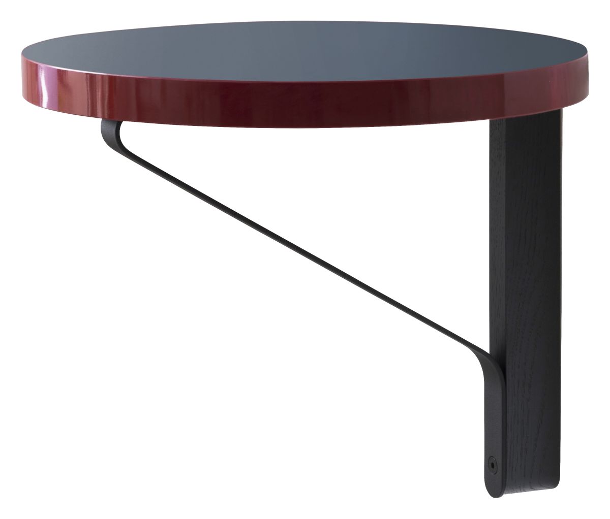 Kaari Wall Console REB007 black oak blue Linoleum red edge