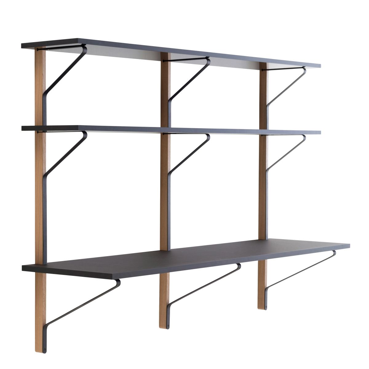 Kaari Wall Shelf with desk REB010 black oak_WEB