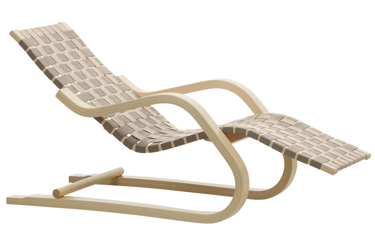 Lounge Chair 43 natural, natural/black webbing_F