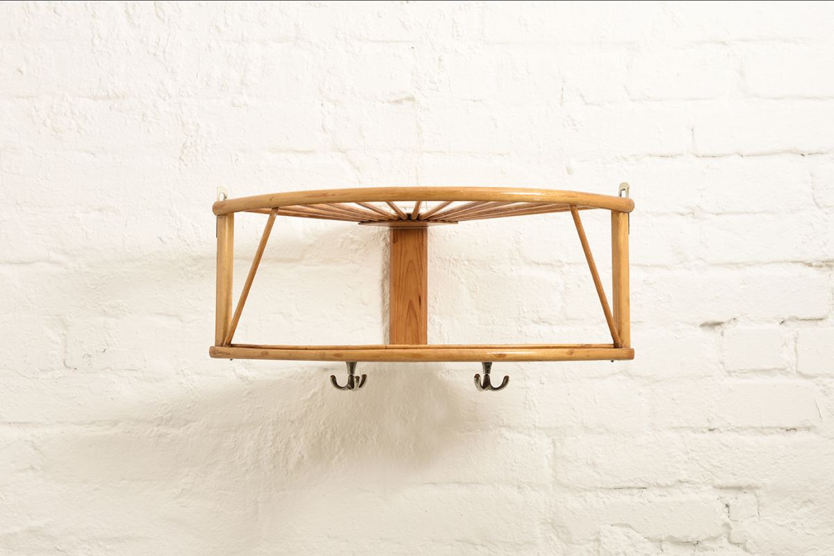 Artek Rattan Corner Coat Rack
