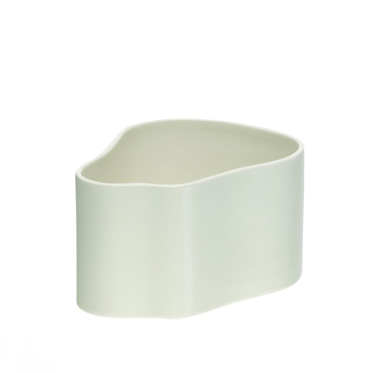 Plant pot shape A, size S, White gloss_F