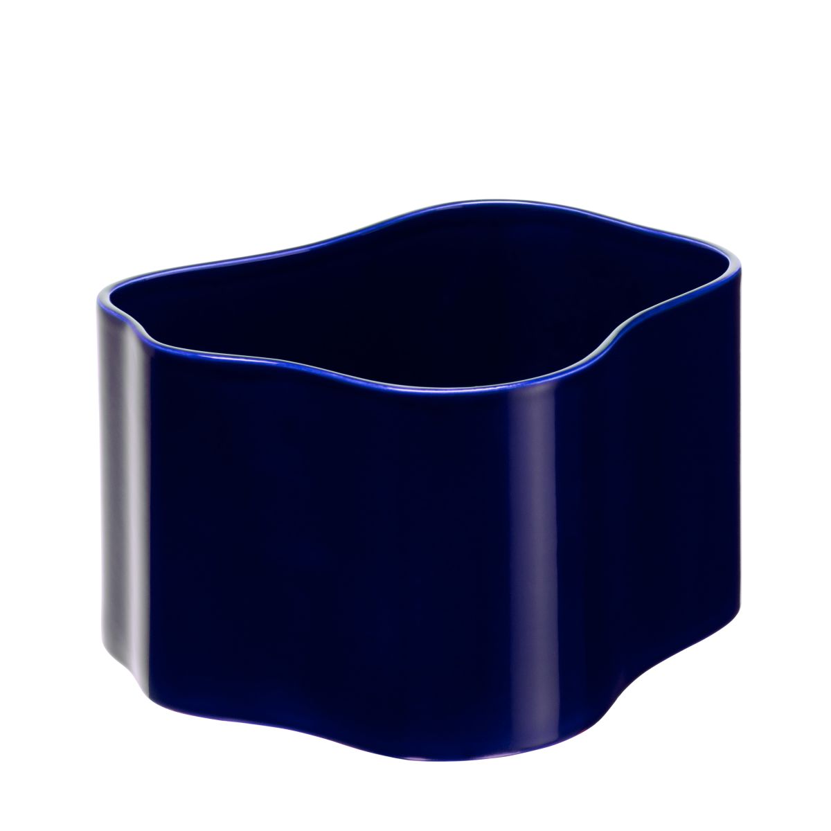 Plant pot shape B, size M, Blue gloss_F