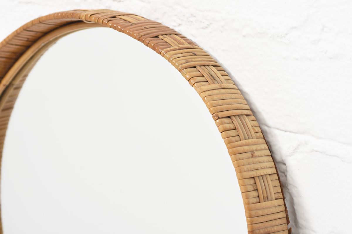 Artek Round Rattan Mirror
