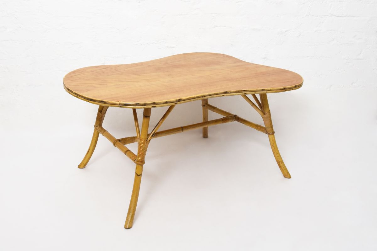 Kidney Rattan Table