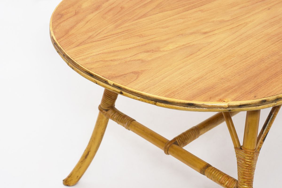 Kidney Rattan Table details5