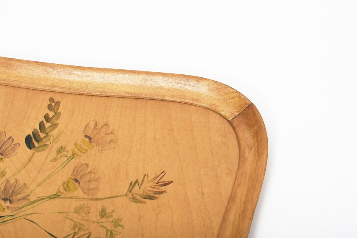 Folky Wooden Tray Flower Vase details2