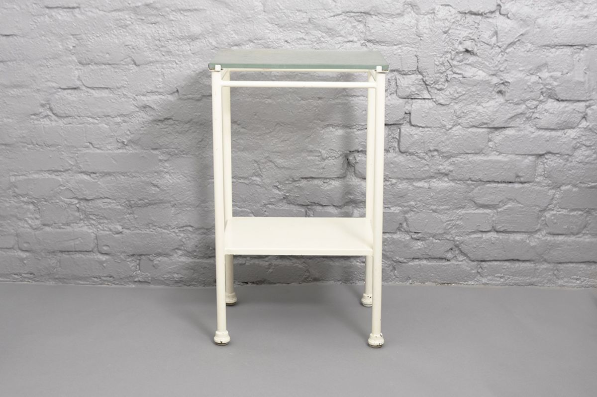 Glass Metal Hospital Side Table