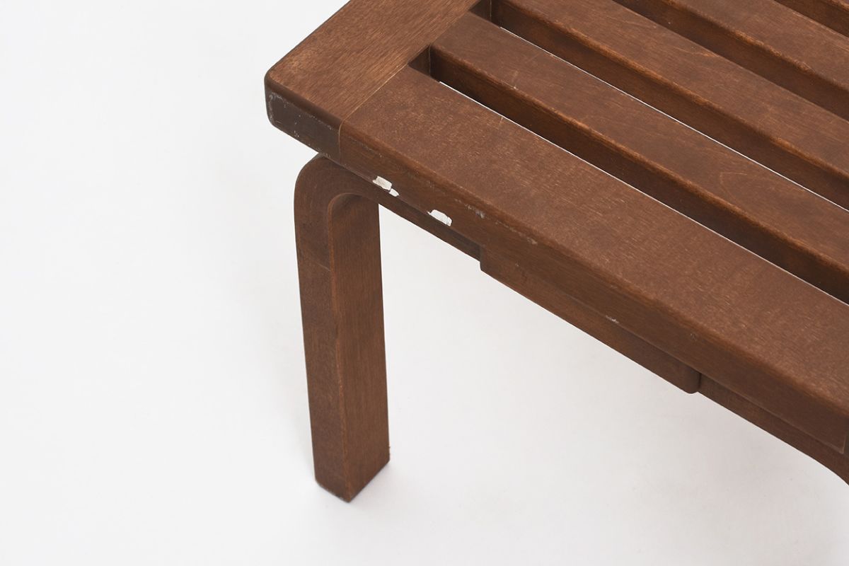 Aalto Bench153 A Low Walnut details3