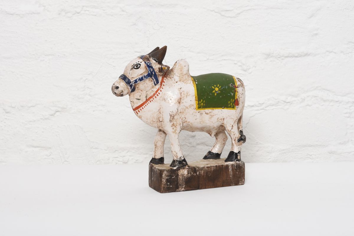 Folky Wooden Cow