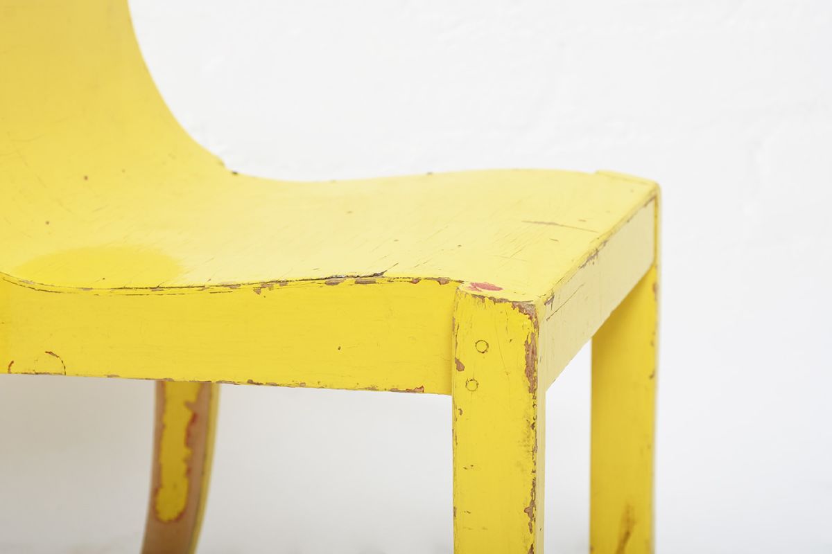 Yellow Finnish Kids Chair details7