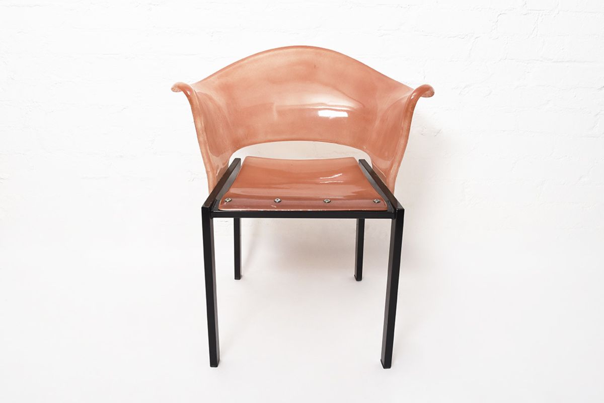 Stefan Lindfors Fiberglass Chair pink details1