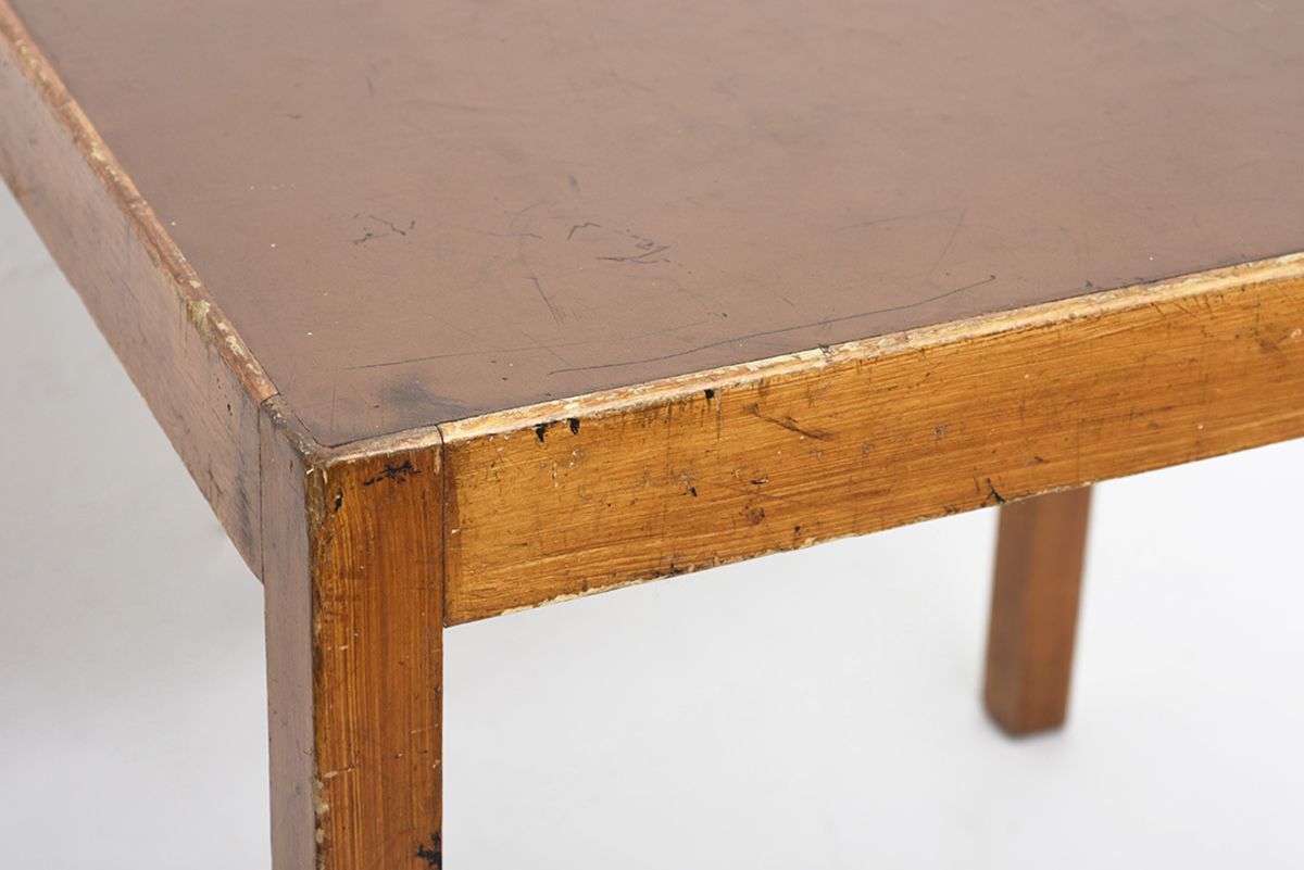 Aalto Square Brown Lino Table details5