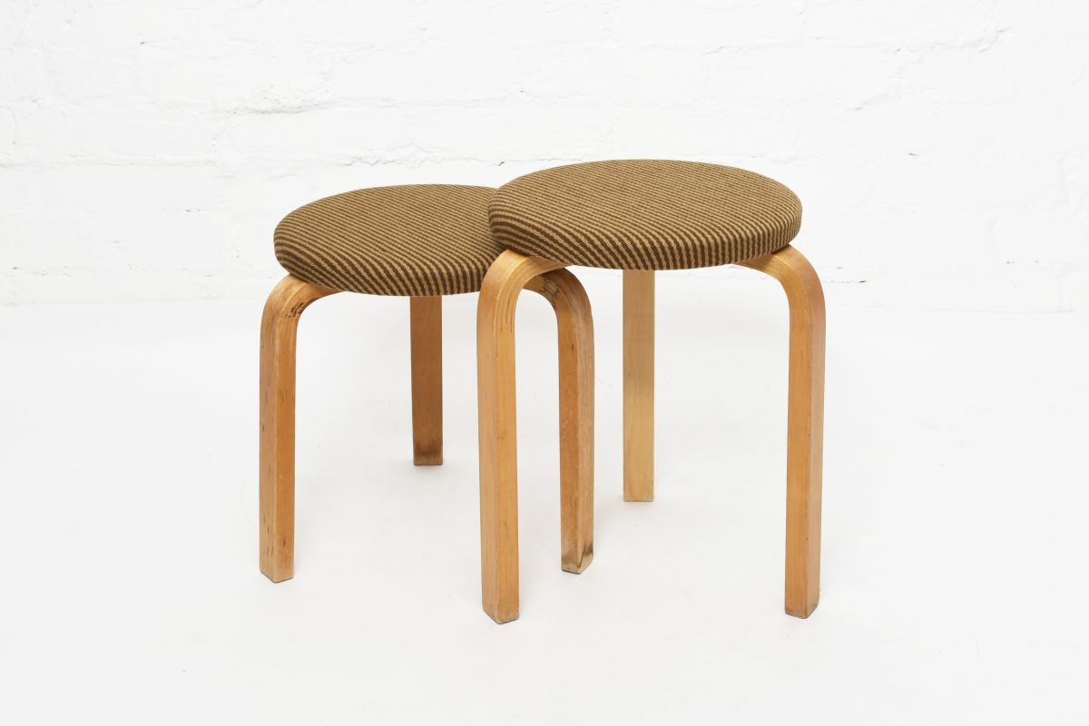 Aalto Alvar Stool60 brown stripe set set