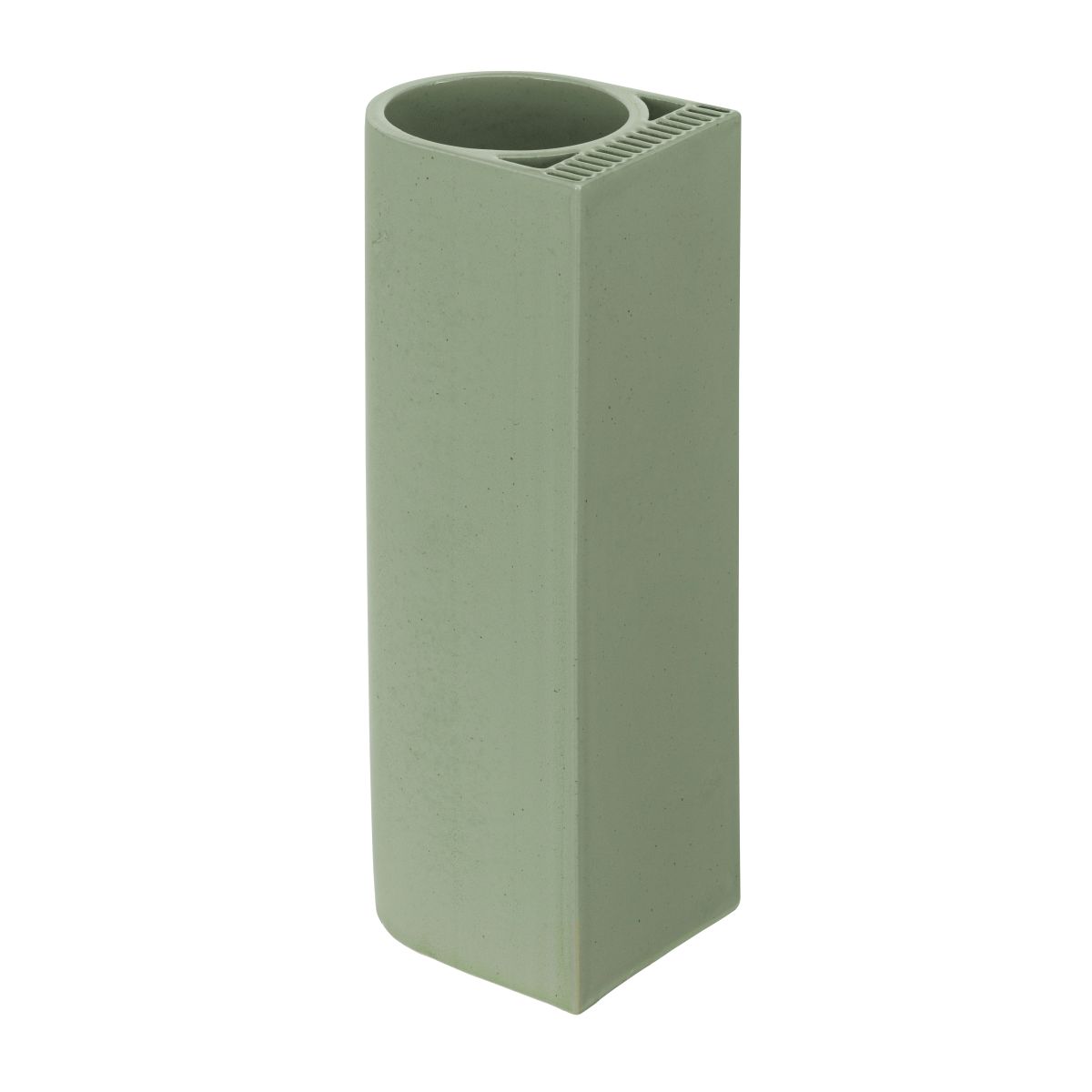 Tiili Vase Green gloss Back F