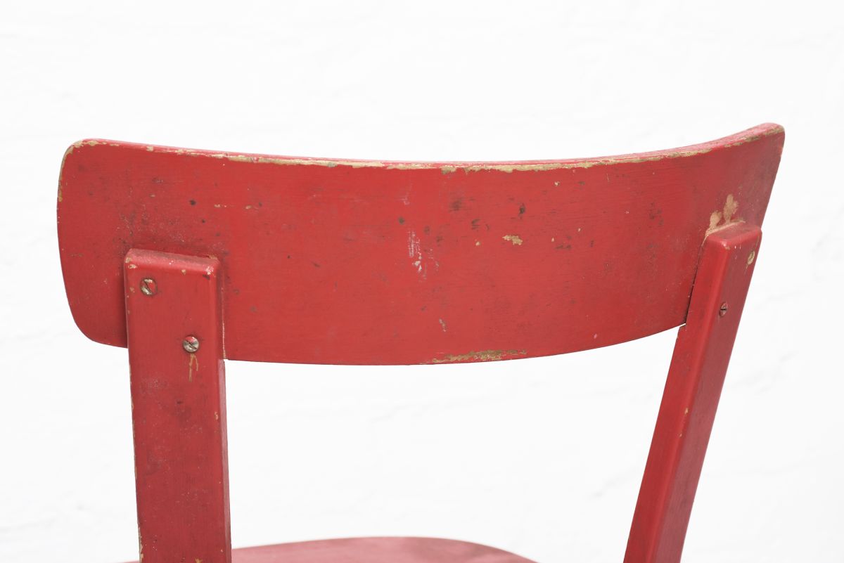 Aalto Alvar Chair 69 war leg red paint 04