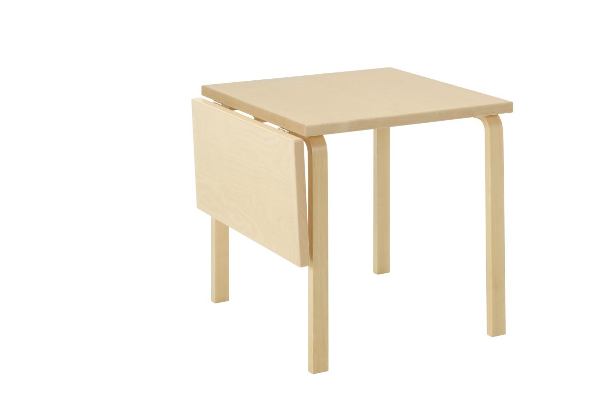 Aalto Table foldable DL81 C folded legs natural lacquered top birch veneer cut out artek web
