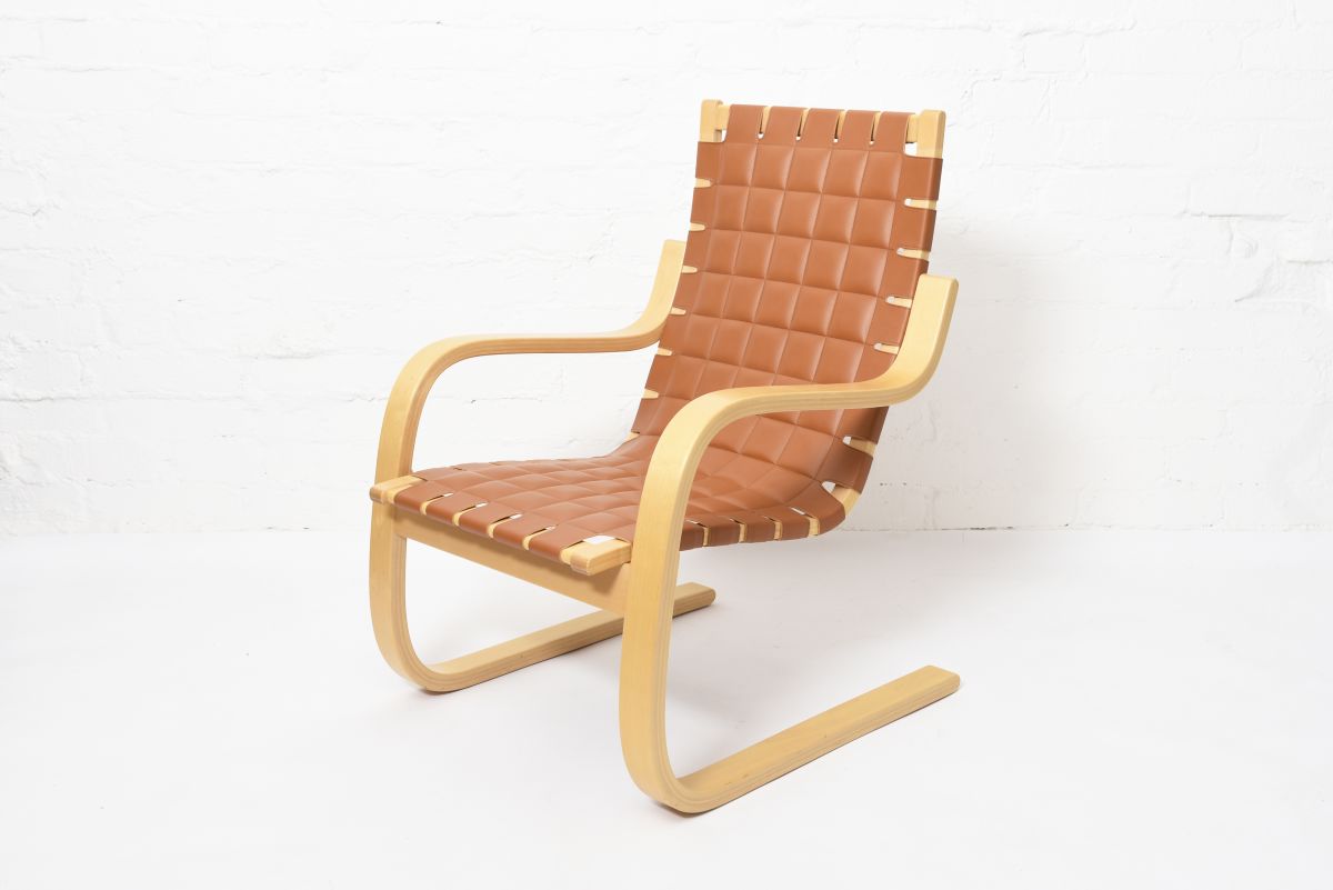 Aalto Alvar A406 cognac leather 1980s