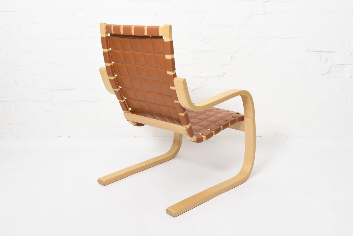 Aalto Alvar A406 cognac leather 1980s back