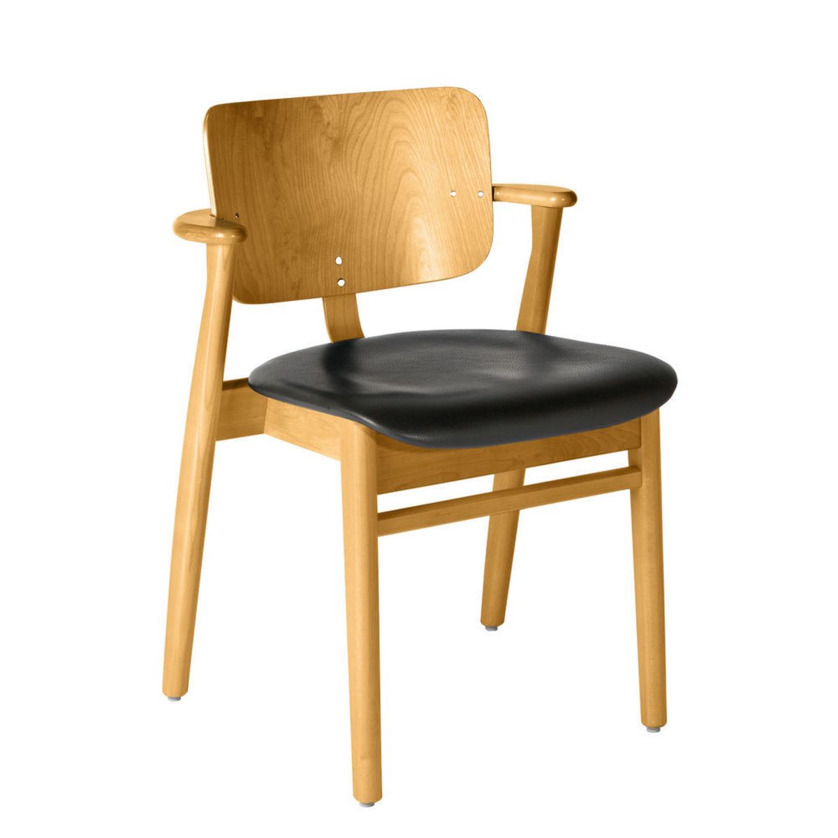 2560160 Domus Chair legs honey stained birch seat leather black preview