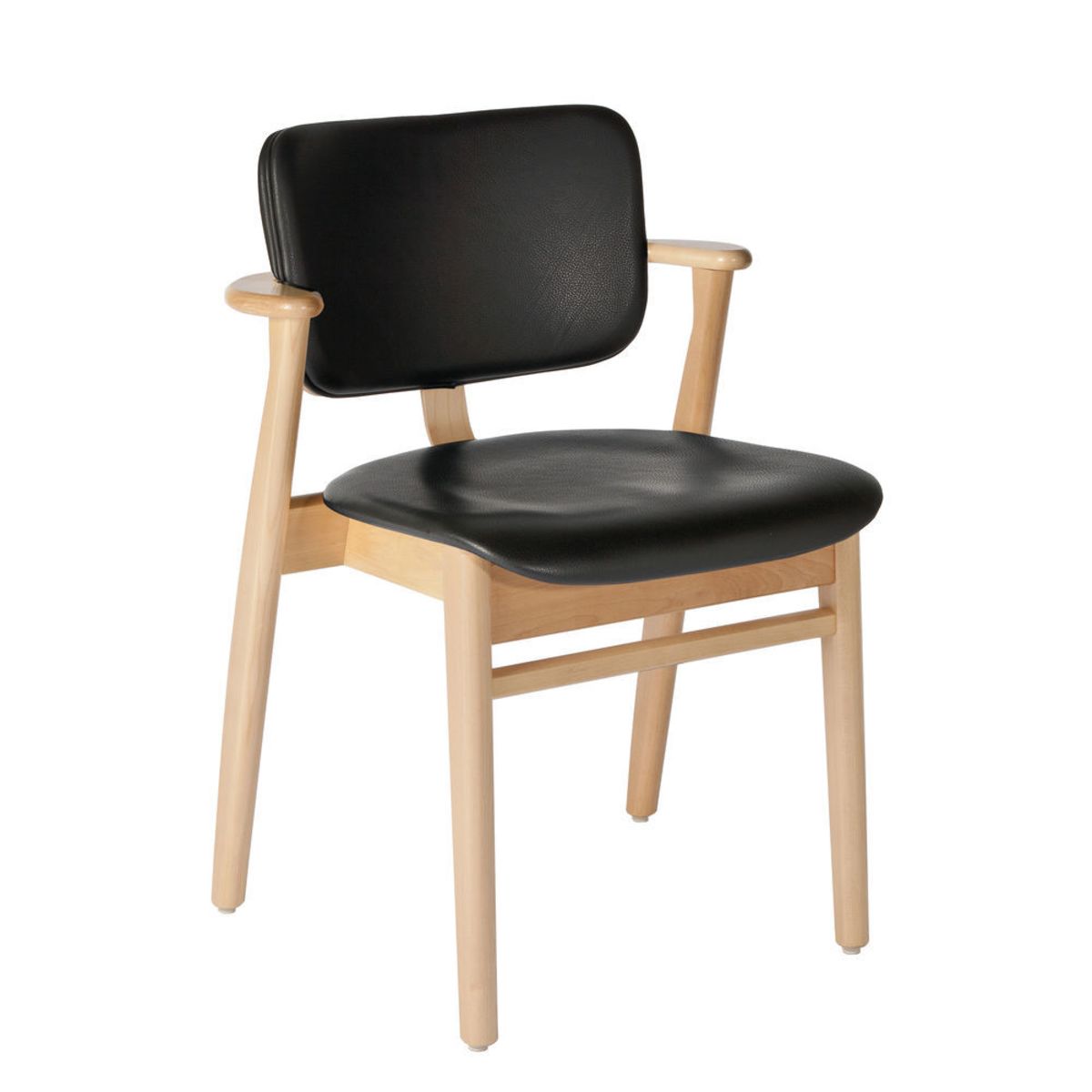 2560156 Domus Chair legs clear laquered birch seat back leather black preview