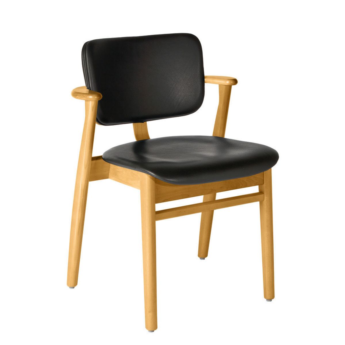 2560159 Domus Chair legs honey stained birch seat back leather black preview