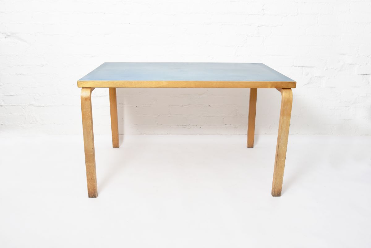 Aalto Alvar Table 81b blue lino 1950s