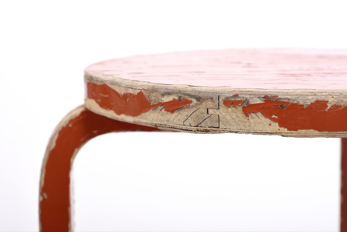 Aalto Alvar Stool 60 red painted 05