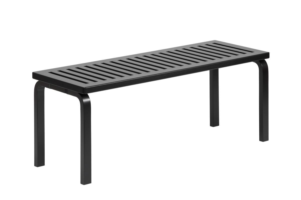 Bench 153A slatted top black lacquer