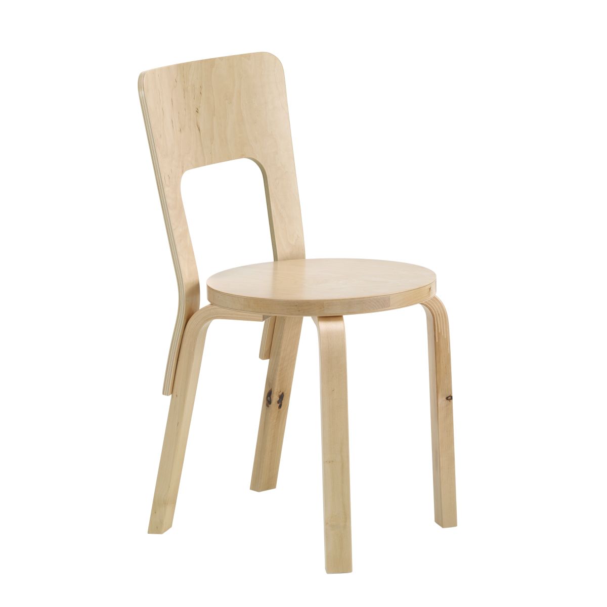 Chair 66 wild birch natural lacquered cut-out