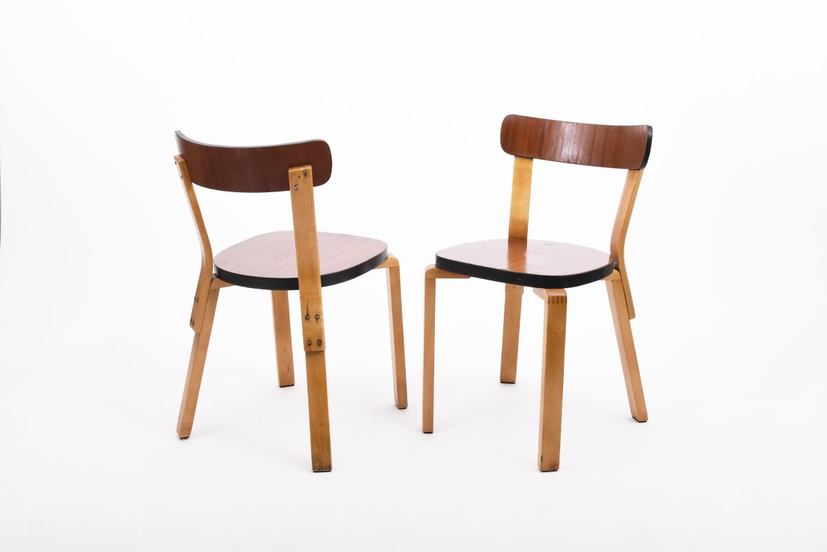 Aalto Alvar chair 69 war leg mahogany