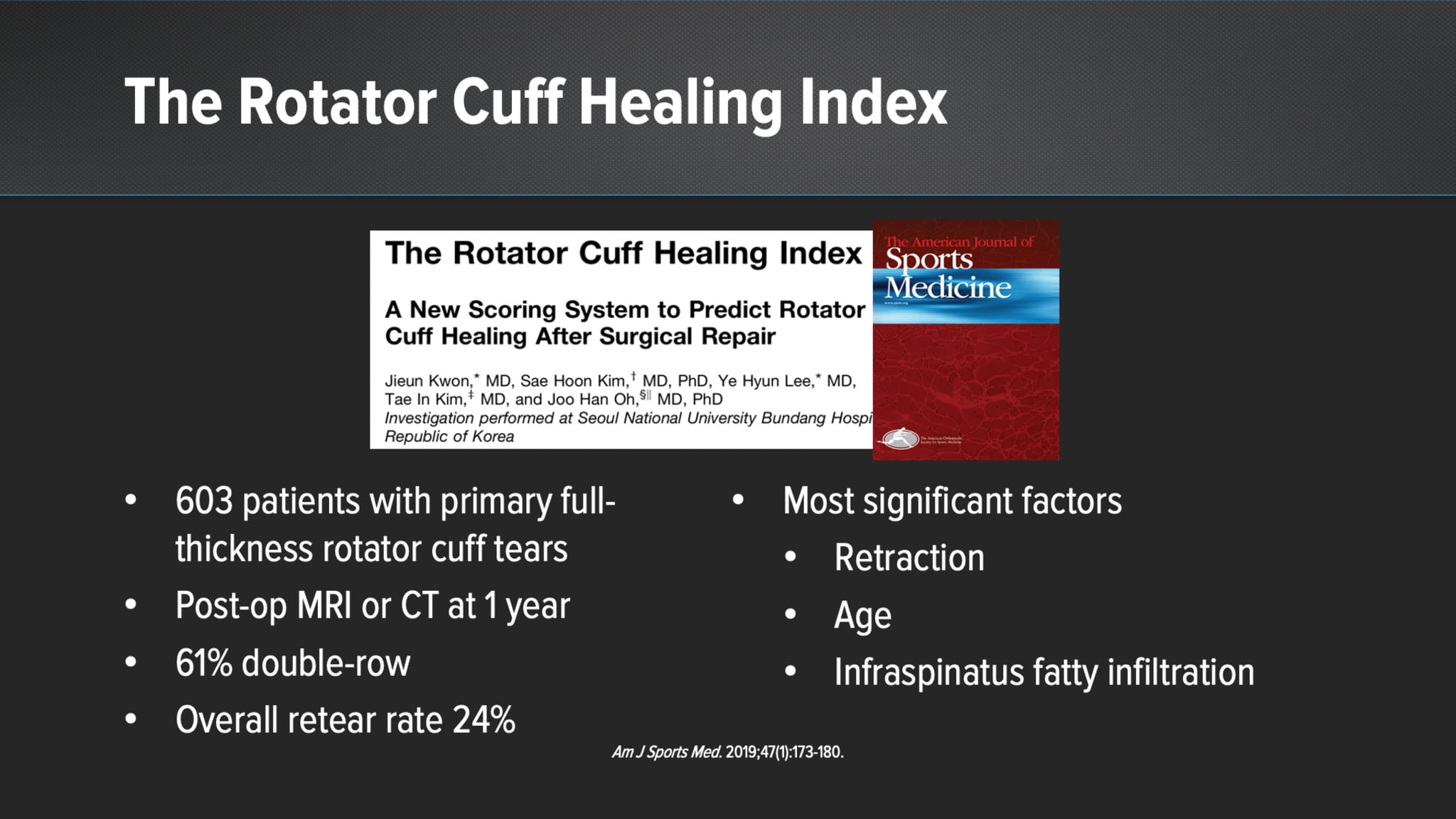 Graft Augmentation of Repairable Rotator Cuff Tears: An Algorithmic Approach Based on Healing Rates