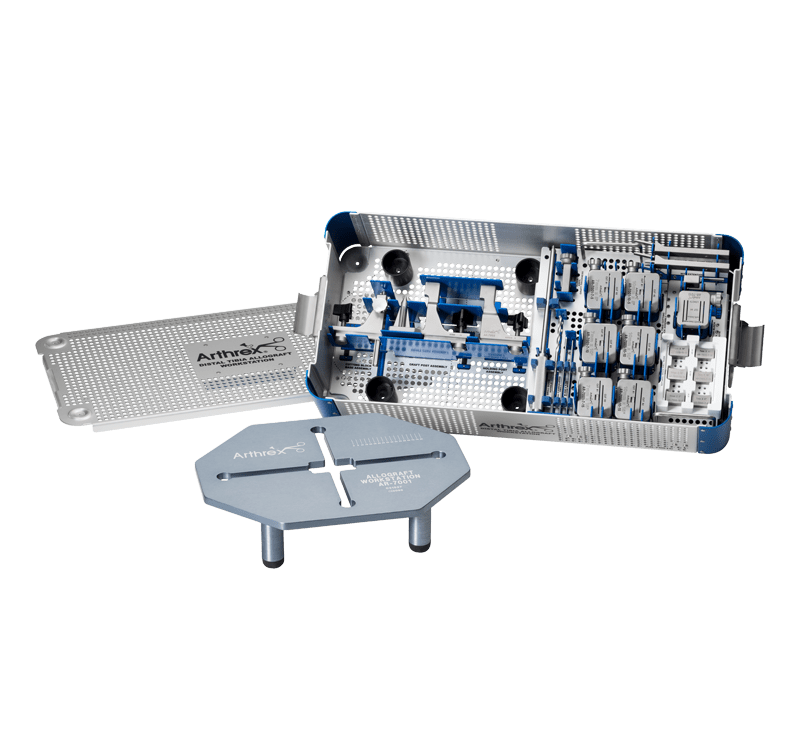 Allograft-Workstation für distale Tibia bei glenoidalem Knochenverlust