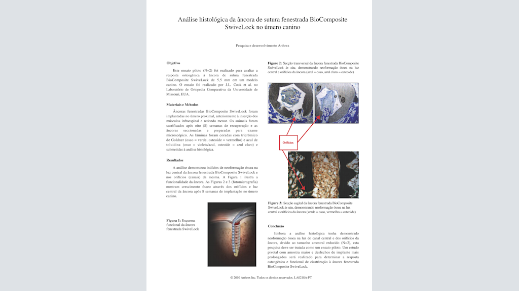 Análise Histológica da Âncora de Sutura Fenestrada BioComposite SwiveLock no Húmero Canino