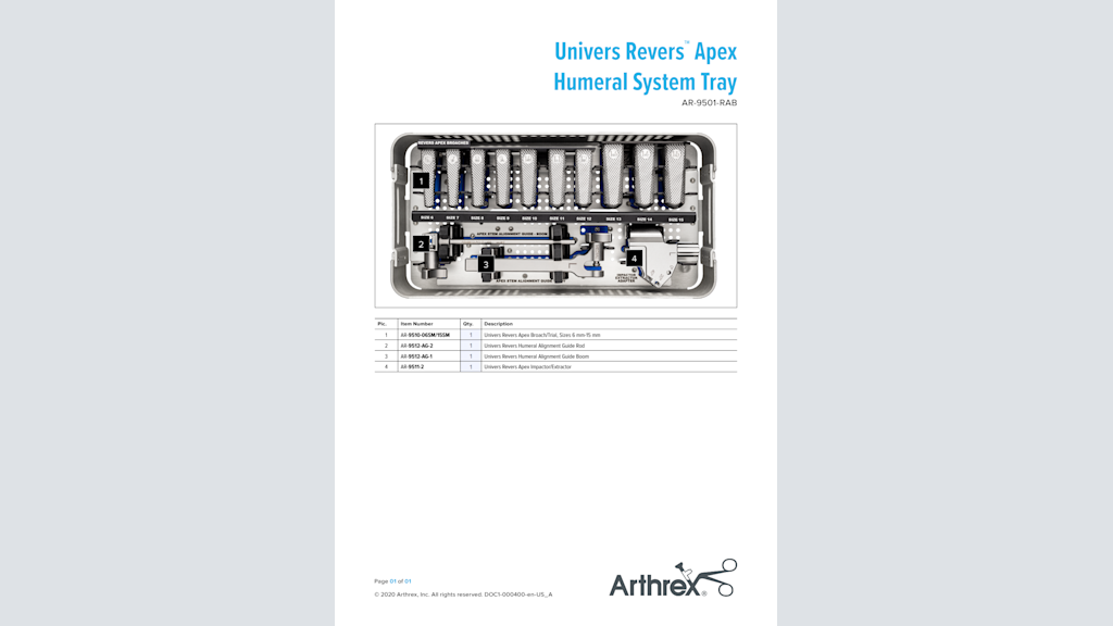 Arthrex - Univers Revers™-Schultertotalendoprothesensystem
