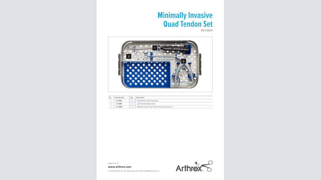 Arthrex - Quad Tendon Harvest and Preparation