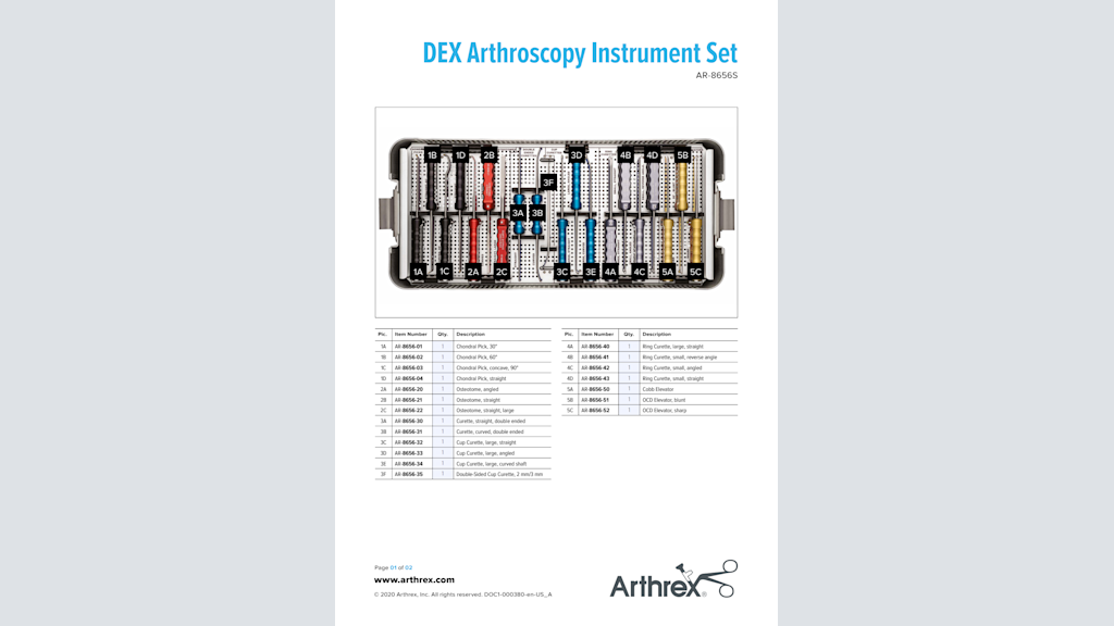 DEX Arthroscopy Instrument Set - AR-8656S