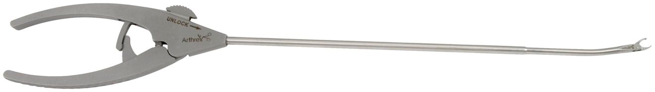 Suture Retriever, 10° Up Curved Shaft, 220 mm w/WishBone Handle