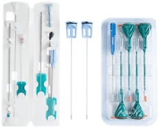 SCR-Implantatsystem, mit 4.75 mm BioComposite-SwiveLock, 3.9 mm PEEK-Knotless Corkscrew und Instrumenten