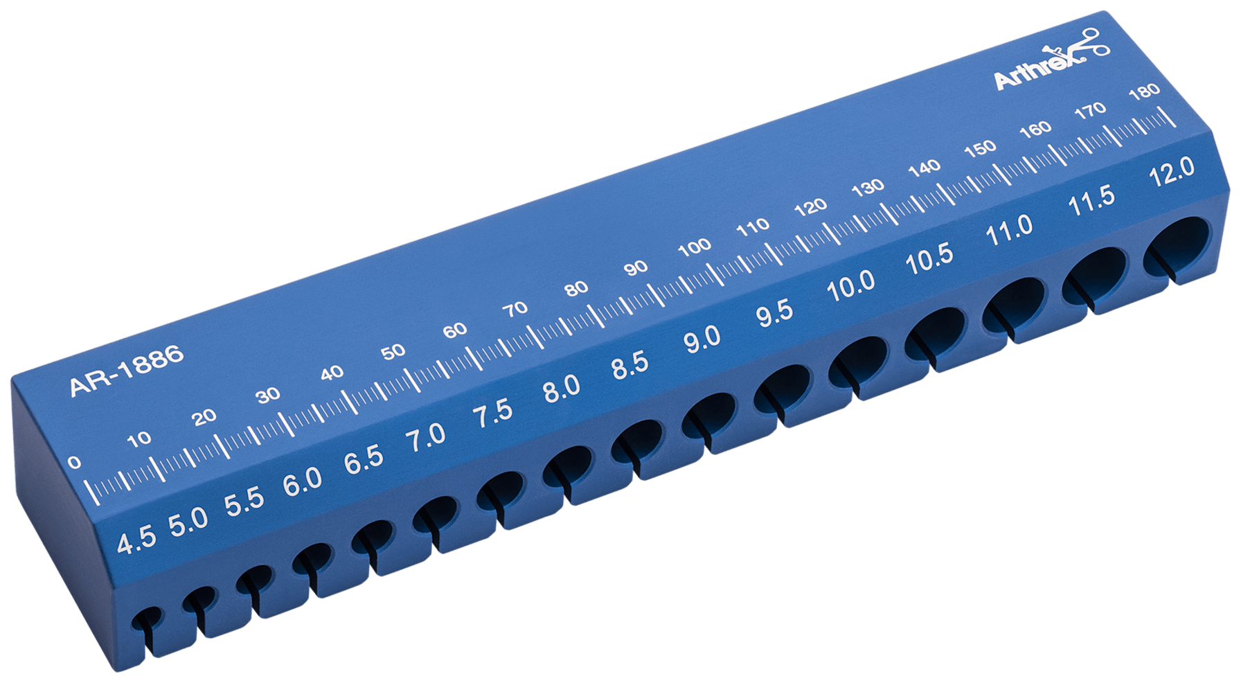 Arthrex - Graft Sizing Block, 4.5-12 mm holes in 0.5 mm increments - AR ...