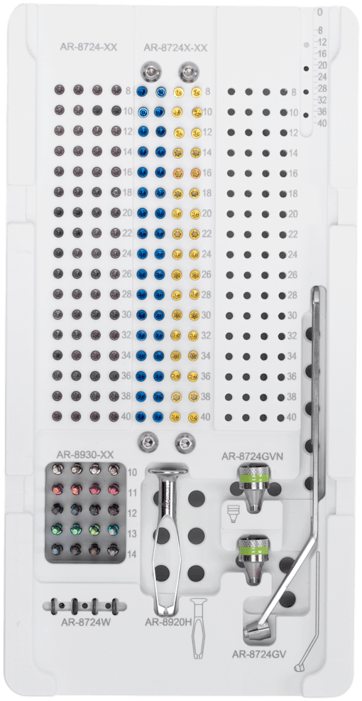 CFS, Schrauben- und Instrumenten-Caddy, 2 mm / 2.4 mm