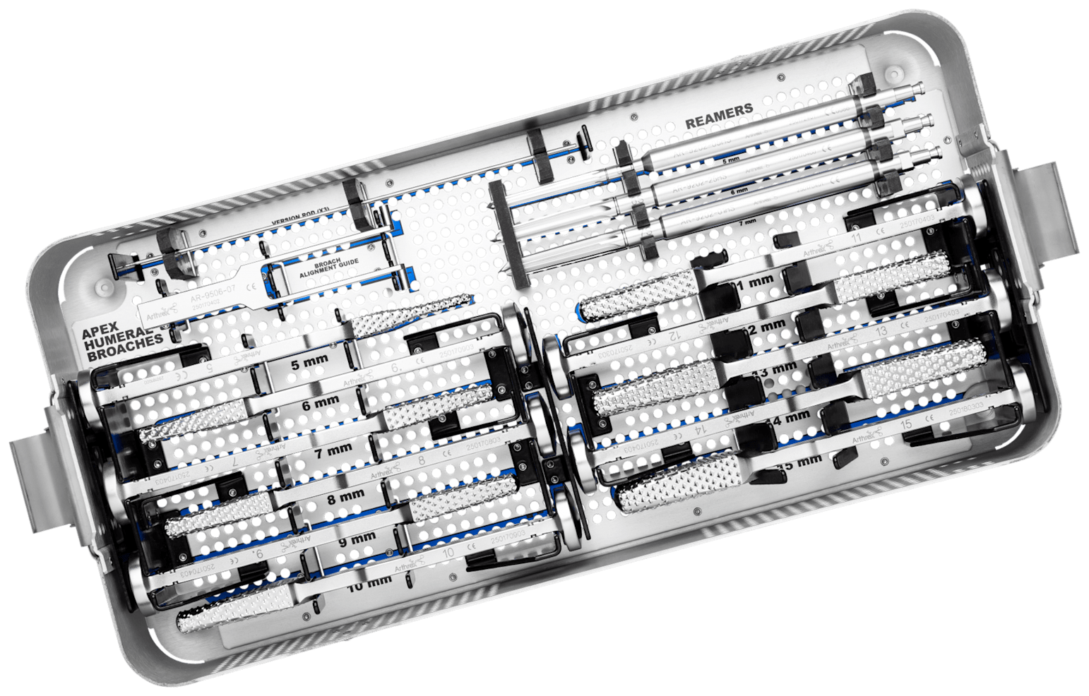 Univers Apex-Instumentencontainer, Instrumente zur Präparation des Humeruskanals