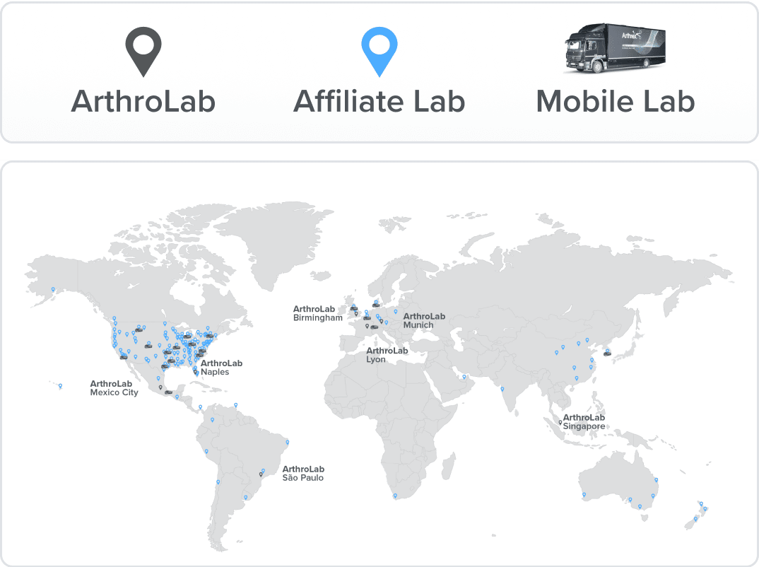 ArthroLab™-Standorte weltweit