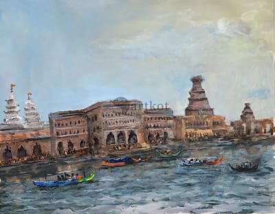 Keshi Ghat from middle of Yamuna river