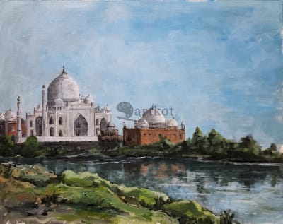 Taj Mahal from other side of Yamuna river