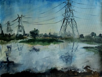 Evening view near Yamuna river, New delhi