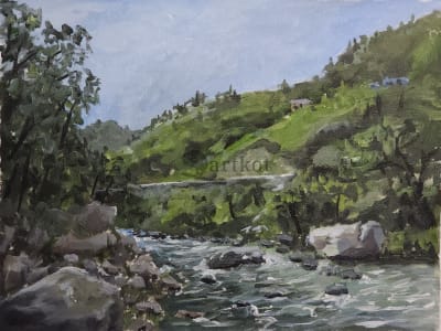River evening view, Kamand, Mandi, Himachal 