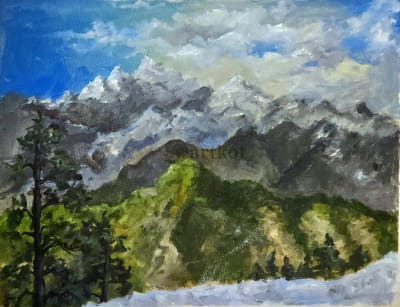 View of mountains, Chopta, Uttrakhand