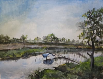 View from a village narrow road